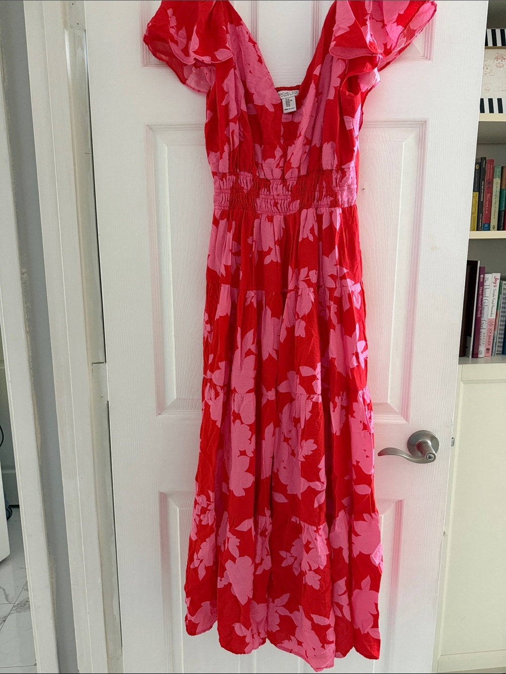 Rachel Zoe Red and Pink Floral Maxi Dress